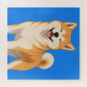 Glückliches Akita-Hund-Design Puzzle (Horizontal)