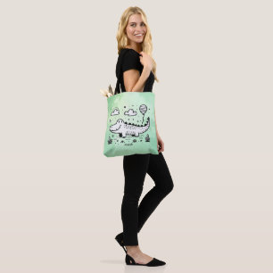 Glückliches Alligator mit Luftballon - Süße Kinder Tasche