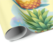 Glückliches Ananas-Geschenkpapier Geschenkpapier (Rolleneckpunkt)