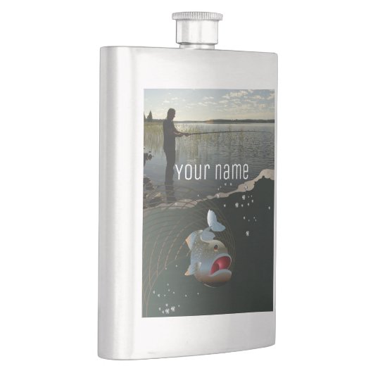 Glückliches Angeln Flachmann (Rechts)