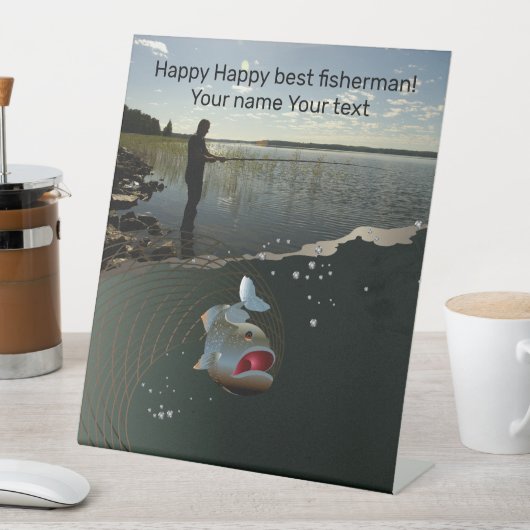 Glückliches Angeln Sockelschild (In Situ)