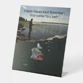 Glückliches Angeln Sockelschild (Vorderseite)