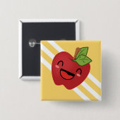 Glückliches Apple Button (Vorne & Hinten)