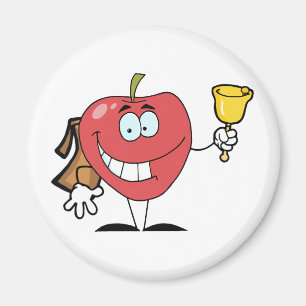 Glückliches Apple, das eine Bell für zurück zu Magnet