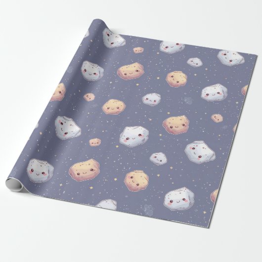 Glückliches Asteroiden-Geschenkpapier Geschenkpapier (Ungerollt)