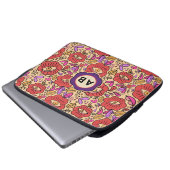 Glückliches Auge Blumenmuster Laptopschutzhülle (Vorne Knopf)