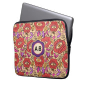 Glückliches Auge Blumenmuster Laptopschutzhülle (Vorderseite Links)
