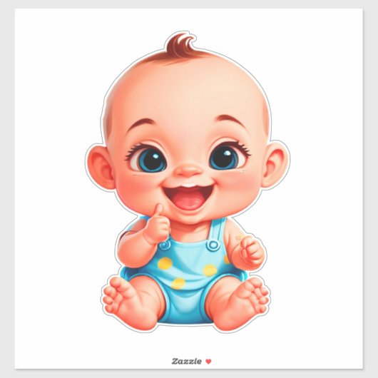 Glückliches Baby Cartoon Aufkleber (Blatt)