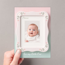 Glückliches Baby Floral Rosa Grüner Rahmen