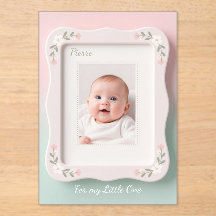 Glückliches Baby Floral Rosa Grüner Rahmen