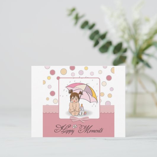 glückliches Baby Postkarte (Stehend Vorderseite)