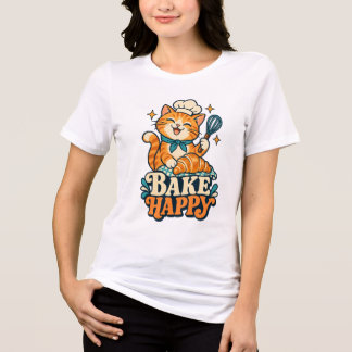 Glückliches Backen Lustiges Back-T-Shirt für Bäcke Tri-Blend Shirt