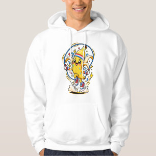 Glückliches Bananen-Springseil-Cartoon-Fitness-Mas Hoodie