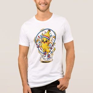Glückliches Bananen-Springseil-Cartoon-Fitness-Mas Tri-Blend Shirt