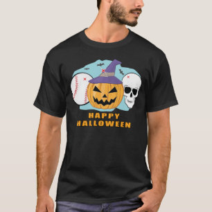 Glückliches Baseball Halloween - Gruseliger Schäde T-Shirt