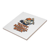 Glückliches Baseball Ween Vintage Halloween Baseba Fliese (Seite)