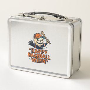 Glückliches Baseball Ween Vintage Halloween Baseba Metall Brotdose