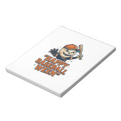 Glückliches Baseball Ween Vintage Halloween Baseba Notizblock (Rotiert)