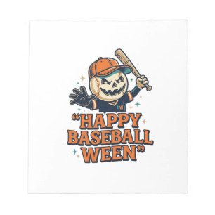 Glückliches Baseball Ween Vintage Halloween Baseba Notizblock