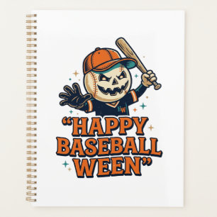 Glückliches Baseball Ween Vintage Halloween Baseba Planer