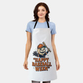 Glückliches Baseball Ween Vintage Halloween Baseba Schürze (Getragen)
