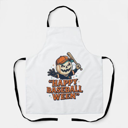 Glückliches Baseball Ween Vintage Halloween Baseba Schürze (Vorderseite)
