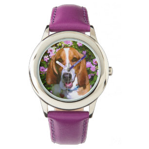 Glückliches Basset Hound Armbanduhr