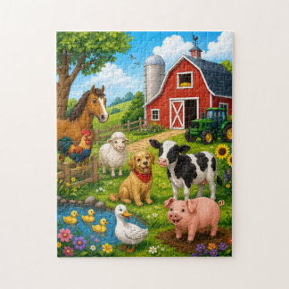 Glückliches Bauernhof-Freunde-Puzzle Puzzle