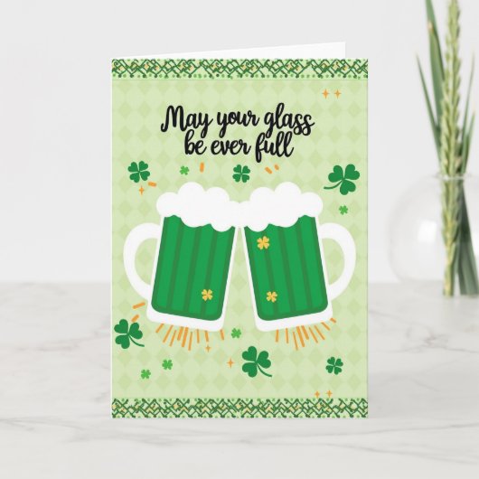Glückliches Bier Prost St. Patricks Karte (Vorderseite)