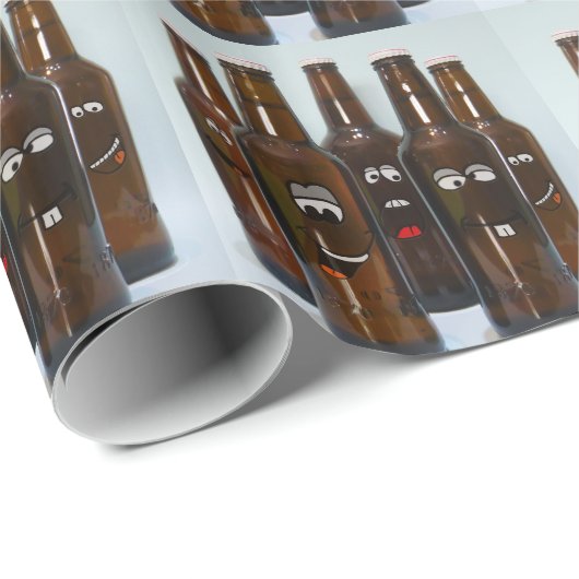 Glückliches Bierflasche-Packpapier Geschenkpapier (Rolleneckpunkt)
