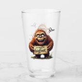 Glückliches Bigfoot Sasquatch-Mugshot-Suchteam  Glas (Vorderseite)