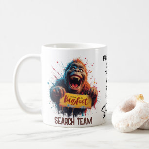 Glückliches Bigfoot Sasquatch-Mugshot-Suchteam Kaffeetasse