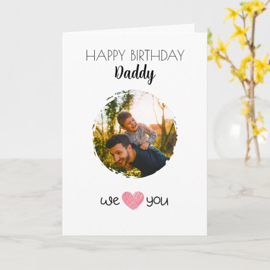 GLÜCKLICHES BIRTHDAY DADDY CARD CUSTOM FOTO & TEXT KARTE (Gelbe Blume)
