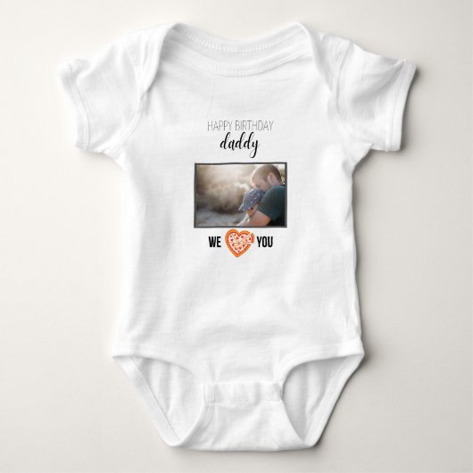 GLÜCKLICHES BIRTHDAY DADDY CUSTOM FOTO UND TEXT BABY STRAMPLER (Vorderseite)