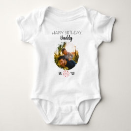 GLÜCKLICHES BIRTHDAY DADDY CUSTOM FOTO UND TEXT BABY STRAMPLER