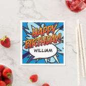 GLÜCKLICHES BIRTHDAY Fun Speech Bubble Personalisi Serviette (Beispiel)