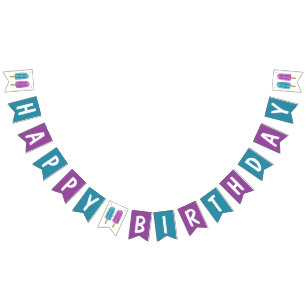 GLÜCKLICHES BIRTHDAY Kids Summer Ice Pop Party Wimpelkette