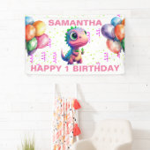 GLÜCKLICHES BIRTHDAY PINK T REX Banner (Insitu)