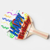 GLÜCKLICHES BIRTHTAGES PONG PADDLES TISCHTENNIS SCHLÄGER (Seitenansicht)