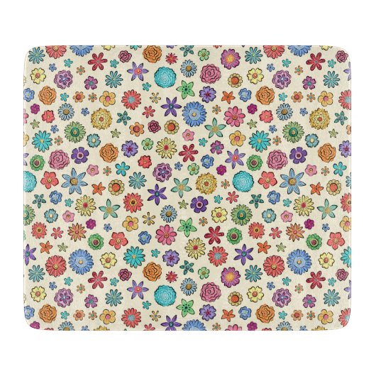 Glückliches Blumenausschnitbrett Schneidebrett (Vorderseite)