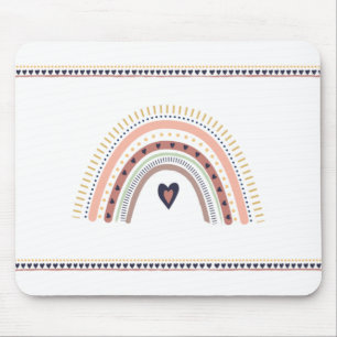 Glückliches Boho-Regenbogen Modernes Minimales Tre Mousepad