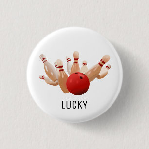 Glückliches Bowling Button