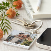 Glückliches Brautpaar Foto Schlüsselanhänger (Vorderseite rechts)