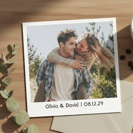 Glückliches Brautpaar Foto Serviette