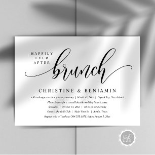 Glückliches Brunch-Traualtar, moderne Schrift Einladung