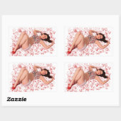 Glückliches Button auf Rechteckiger Aufkleber (Blatt)