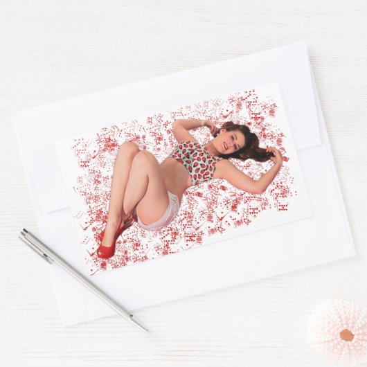 Glückliches Button auf Rechteckiger Aufkleber (Umschlag)