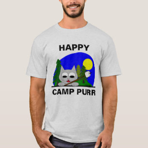 Glückliches Camp Purr Camper Katze Lustiges T-Shir T-Shirt