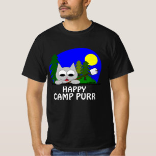 Glückliches Camp Purr Camping Katze Lustiges T-Shi T-Shirt