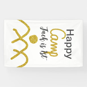 Glückliches Campen Camper ein Geburtstag Kinder go Banner